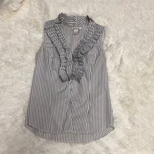 White House Black Market Ruffle Sleeveless Top